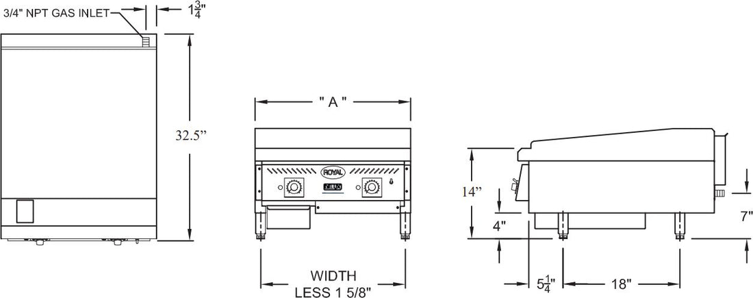 Royal - 72" Delux Heavy Duty Snap Action Griddle - RDSA-72