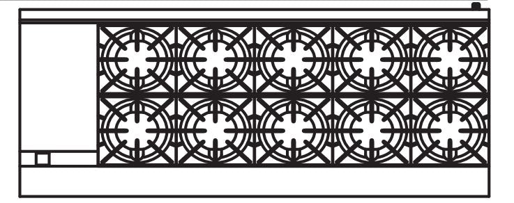 Royal - 72″ Stainless Steel 10 Open Burner Gas Range with 12” Wide Griddle and Two 26.5" Wide Ovens - RR-10G12