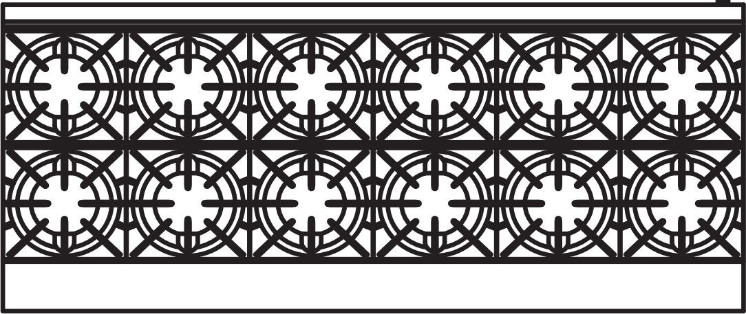 Royal - 72″ Stainless Steel 12 Open Burner Gas Range with Two 26.5" Wide Ovens - RR-12