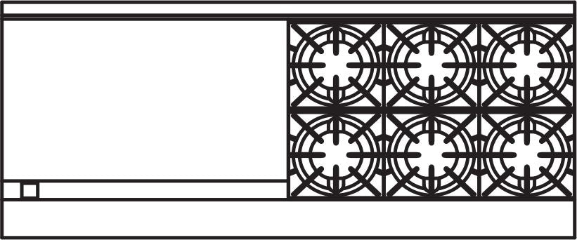 Royal - 72″ Stainless Steel 6 Open Burner Gas Range with 36” Wide Griddle and Two 26.5" Wide Ovens - RR-6G36