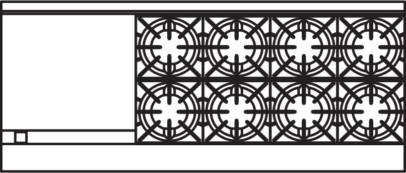 Royal - 72″ Stainless Steel 8 Open Burner Gas Range with 24” Wide Griddle and Two 26.5" Wide Ovens - RR-8G24