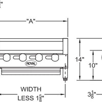 Royal - 72" Stainless Steel Snack Kabob Turbo Broiler With 15” Skewers - RSKTB-72