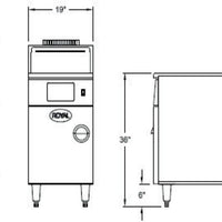 Royal - 75 Lb Stainless Steel High Efficiency Deep Fat Fryer with Solid tate Control - RHEF-75-DM