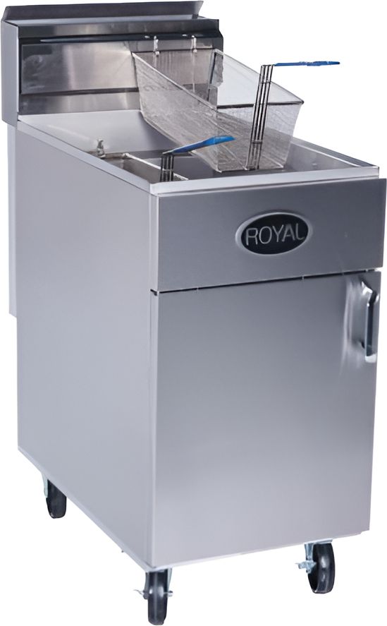 Royal - 75 lb, 4 Burners Stainless Steel Deep Fat Fryer - RFT-75