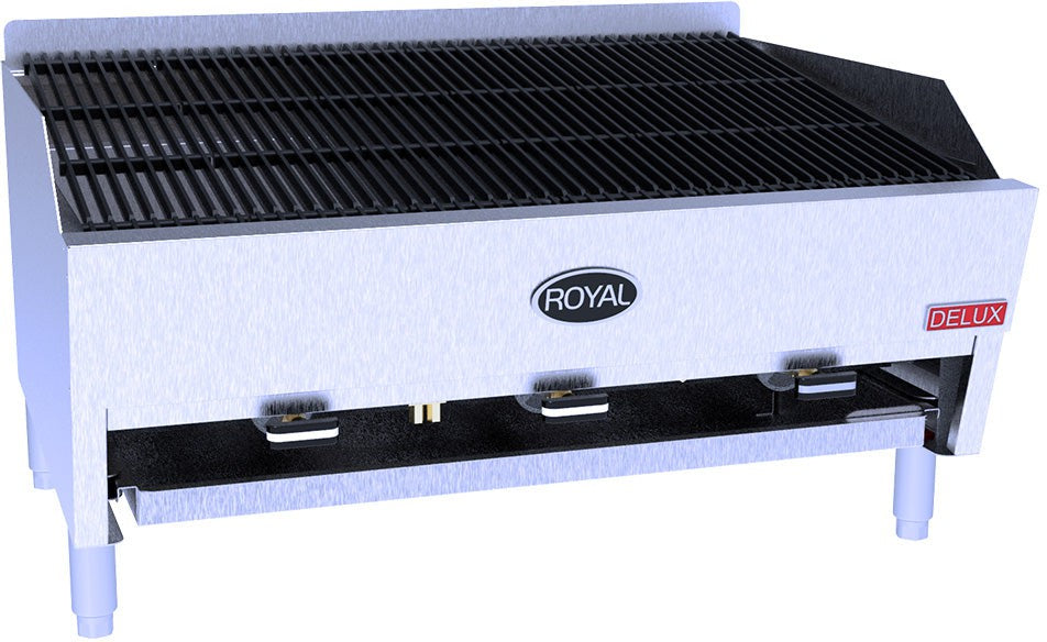 Royal - Delux 12" Stainless Steel Heavy Duty Lava Rock Char Broiler - 1223