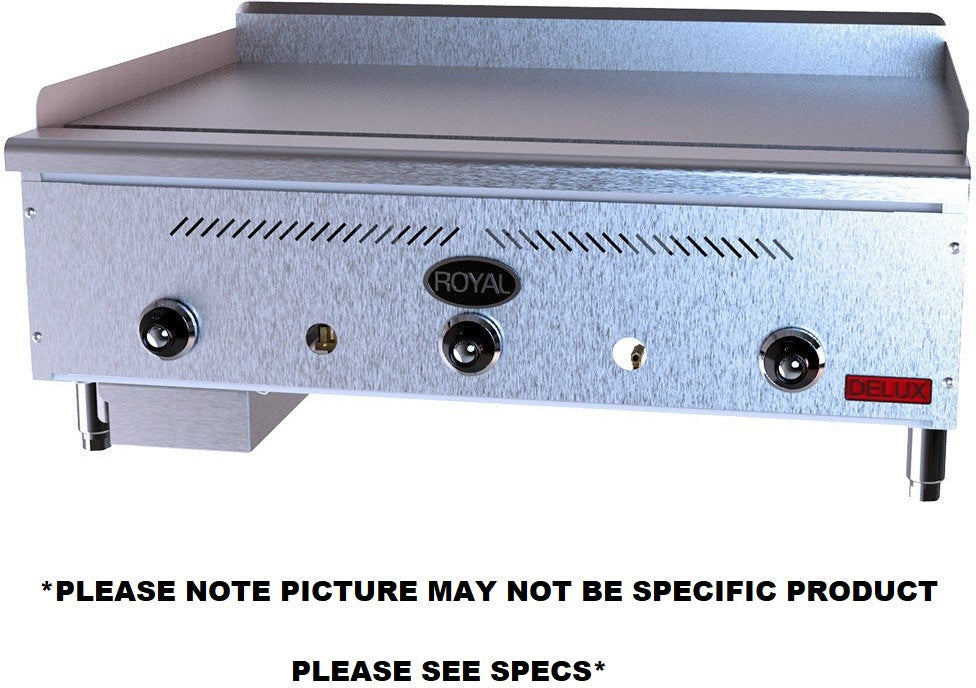 Royal - Delux 12″ Stainless Steel Thermostatic Griddle - GT-12