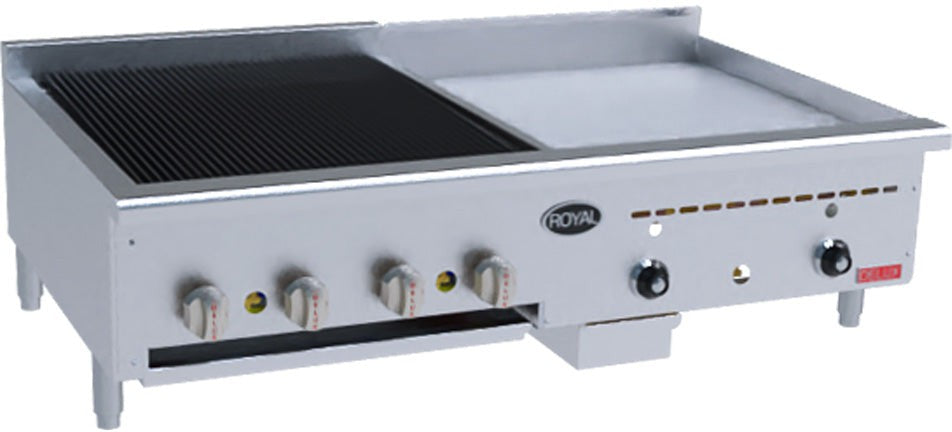 Royal - Delux 15" Stainless Steel Radiant Broiler With 12" Thermostatic Griddle - BG-1524