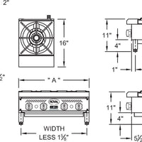 Royal - Delux 24", 4 Burners Stainless Steel Heavy Duty Hot Plates - RDHP-24-4