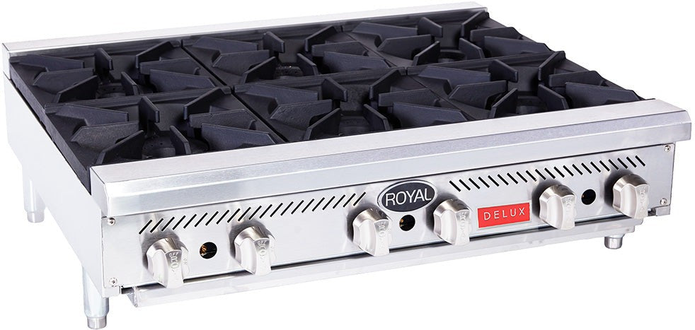 Royal - Delux 24", 4 Burners Stainless Steel Heavy Duty Hot Plates - RDHP-24-4