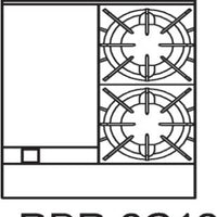 Royal - Delux 24" Stainless Steel 2 Open Burners Gas Range with One 20" Wide Oven and 12" Griddle - RDR-2G12