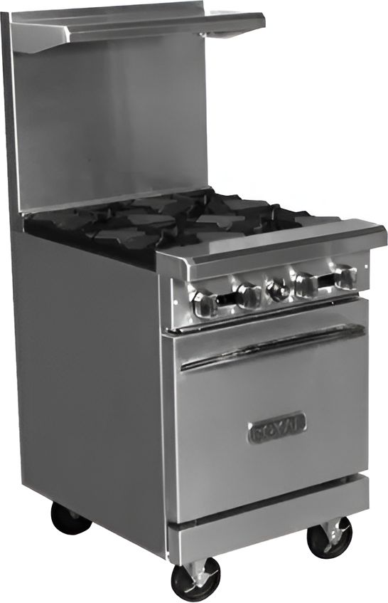 Royal - Delux 24″ Stainless Steel 4 Open Burners Gas Range with One 20” Wide Oven - RDR-4