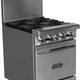 Royal - Delux 24″ Stainless Steel 4 Open Burners Gas Range with One 20” Wide Oven - RDR-4