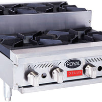 Royal - Delux 24″ Stainless Steel Gas Range with Heavy Duty Step Up Hot Plates - RDHP-24-4SU