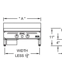 Royal - Delux 24″ Stainless Steel Heavy Duty Thermostatic Griddle - RDTG-24