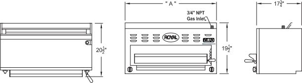 Royal - Delux 24" Stainless Steel Salamander Broiler - RDSB-24