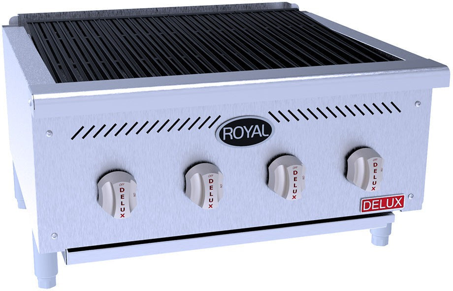 Royal - Delux 25" Stainless Steel Radiant Char Broiler with 18" Deep Cooking Area - DRB-25