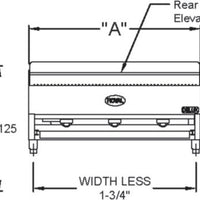 Royal - Delux 32" Stainless Steel Heavy Duty Lava Rock Char Broiler - 3223