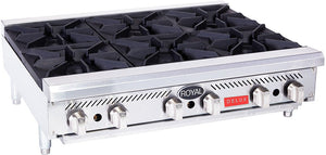 Royal - Delux 36", 6 Burners Stainless Steel Gas Range with Heavy Duty Hot Plates - RDHP-36-6