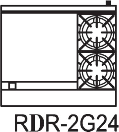 Royal - Delux 36" Stainless Steel 2 Open Burners Gas Range with One 26.5" Wide Oven and 24" Wide Griddle - RDR-2G24