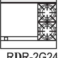 Royal - Delux 36" Stainless Steel 2 Open Burners Gas Range with One 26.5" Wide Oven and 24" Wide Griddle - RDR-2G24