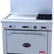 Royal - Delux 36" Stainless Steel 2 Open Burners Gas Range with One 26.5" Wide Oven and 24" Wide Griddle - RDR-2G24