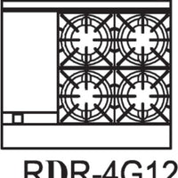 Royal - Delux 36″ Stainless Steel 4 Open Burners Gas Range with One 26.5” Wide Oven and 12" Wide Griddle - RDR-4G12
