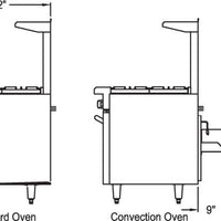 Royal - Delux 36″ Stainless Steel 4 Open Burners Gas Range with One 26.5” Wide Oven and 12" Wide Raised Griddle - RDR-4RG12