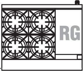 Royal - Delux 36″ Stainless Steel 4 Open Burners Gas Range with One 26.5” Wide Oven and 12" Wide Raised Griddle - RDR-4RG12