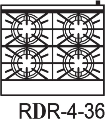Royal - Delux 36″ Stainless Steel 4 Open Burners Gas Range with One 26.5” Wide Oven and 36" Wide Griddle - RDR-4-36