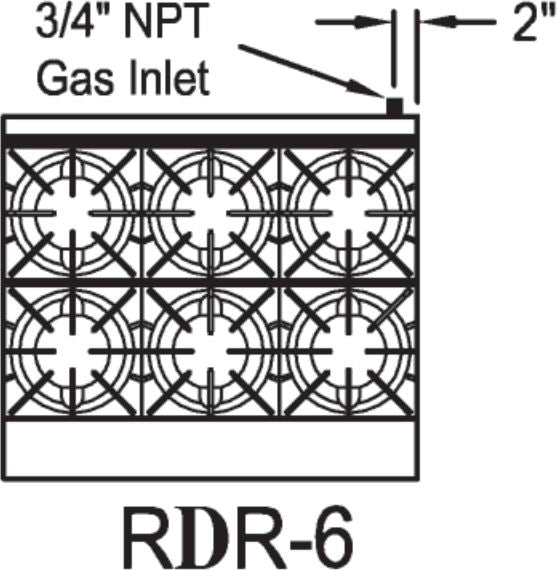Royal - Delux 36″ Stainless Steel 6 Open Burners Gas Range with One 26.5” Wide Oven - RDR-6