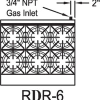 Royal - Delux 36″ Stainless Steel 6 Open Burners Gas Range with One 26.5” Wide Oven - RDR-6
