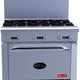 Royal - Delux 36″ Stainless Steel 6 Open Burners Gas Range with One 26.5” Wide Oven and 3" Rear Step Up - RDR-6SU