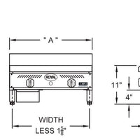 Royal - Delux 36″ Stainless Steel Heavy Duty Deep Manual Griddle - RDMG-36-D