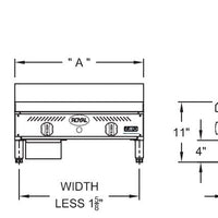 Royal - Delux 36″ Stainless Steel Heavy Duty Manual Griddle - RDMG-36