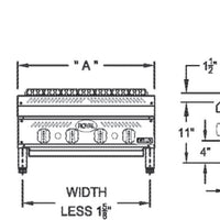 Royal - Delux 36″ Stainless Steel Heavy Duty Radiant Broiler - RDRB-36
