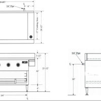 Royal - Delux 36" Stainless Steel Manual Griddle With Over Fried Broiler - GB-36