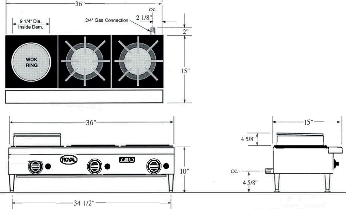 Royal - Delux 36″ Stainless Steel Original Flex System - ORHP-336