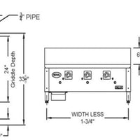 Royal - Delux 36" Stainless Steel Solid State Snap Action Griddle - RD85-36