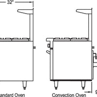 Royal - Delux 48″ Stainless Steel Gas Range With Two 20” Wide Ovens - RDR-8SU