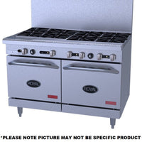Royal - Delux 48″ Stainless Steel Gas Range With Two 20” Wide Ovens - RDR-8SU