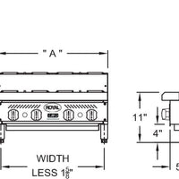 Royal - Delux 48" Stainless Steel Gas Range with Heavy Duty Step Up Hot Plates - RDHP-48-8SU