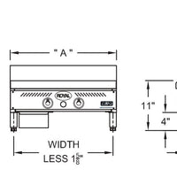Royal - Delux 48″ Stainless Steel Heavy Duty Deep Thermostatic Griddle - RDTG-48-D