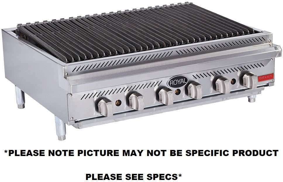 Royal - Delux 48" Stainless Steel Heavy Duty Radiant Broiler - RDRB-48