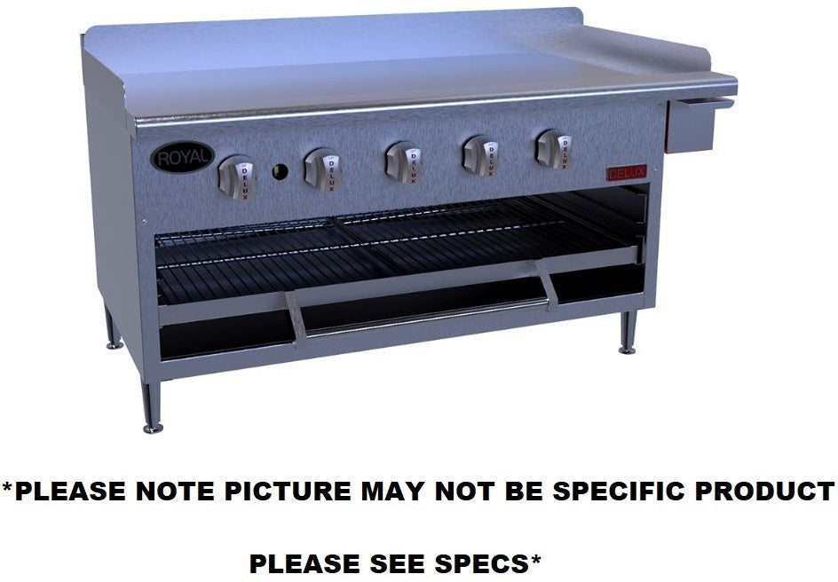 Royal - Delux 48" Stainless Steel Manual Griddle With Over Fried Broiler - GB-48