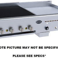 Royal - Delux 48" Stainless Steel Radiant Broiler With 12" Thermostatic Griddle - BG-4812
