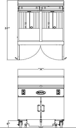 Royal Delux - 50 Lb Gas Fryer with Built in Filter and 8 Product Computer Control (2 Tanks) - RFT-50-2-CM