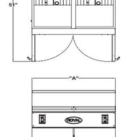 Royal - Delux 50 Lb Gas Fryer with Built in Filter and 8 Product Computer Control (4 Tanks) - RFT-50-4-CM