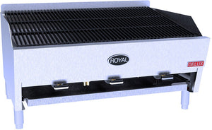 Royal - Delux 52″ Stainless Steel Heavy Duty Lava Rock Char Broiler - 5223