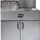 Royal - Delux 60 Lb Gas Fryer with Built in Filter and Electro Mechanical Thermostat (2 Tanks) - RFT-60-2-EM