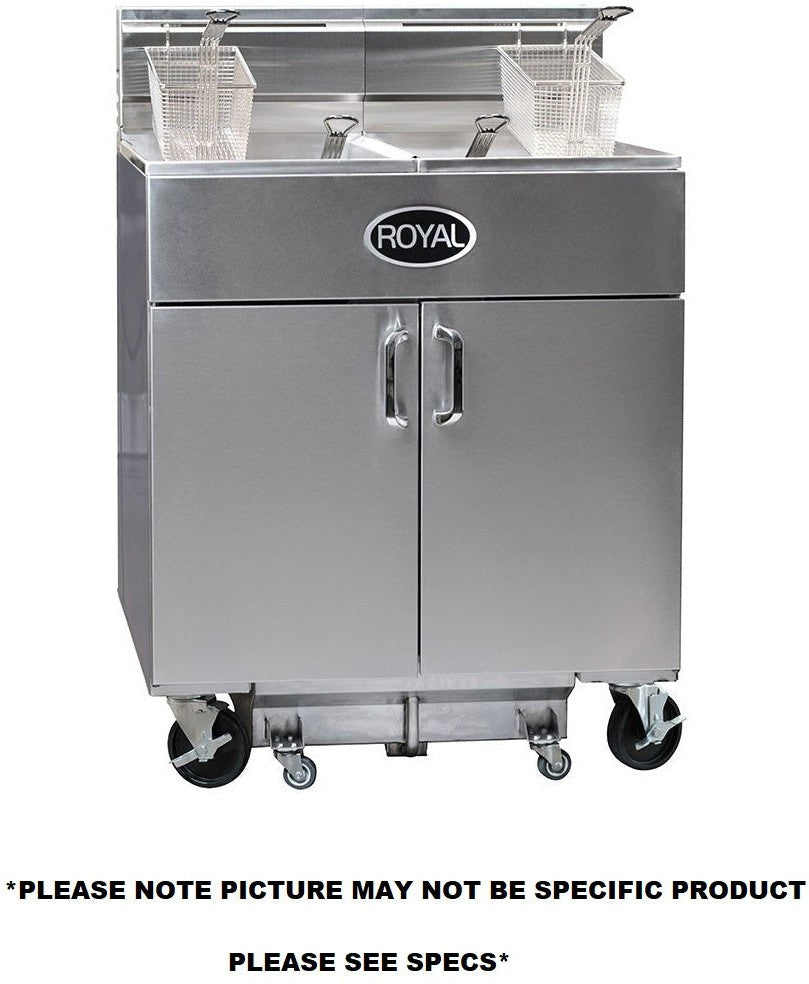 Royal - Delux 60 Lb Gas Fryer with Built in Filter and Two Channel Digital Control (5 Tanks) - RFT-60-5-DM2